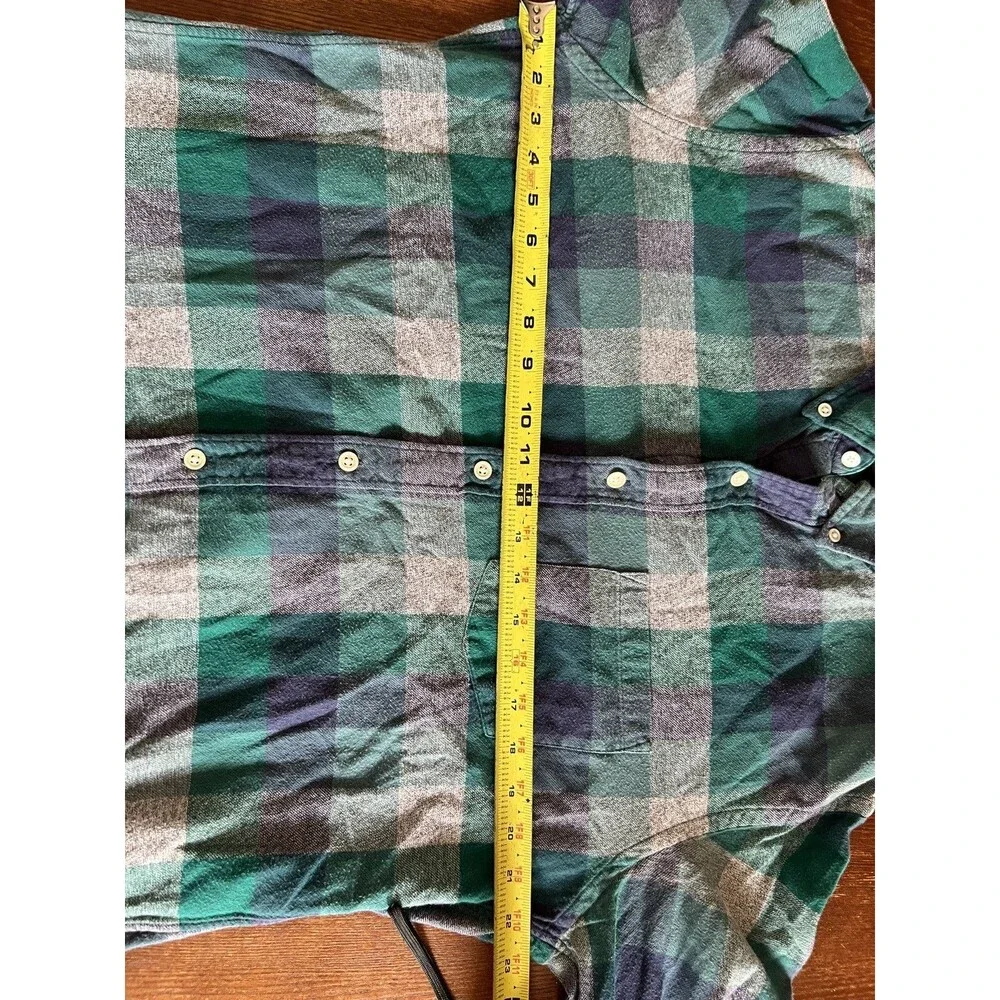 J.Crew Men's Slim Fit Button Up Twill Business Shirt Long Sleeve Plaid Size L